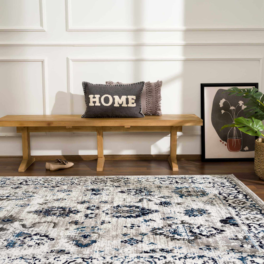 Hauteloom Duena SMNCDUENAA1 Light Gray Machine Made Polypropylene Rug