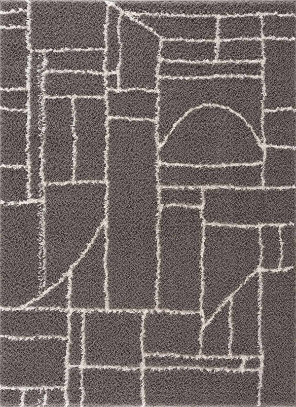 Hauteloom Andia HMSGANDIAA3 Gray Machine Made Polyester Rug
