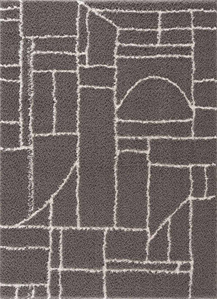 Hauteloom Andia HMSGANDIAA3 Gray Machine Made Polyester Rug