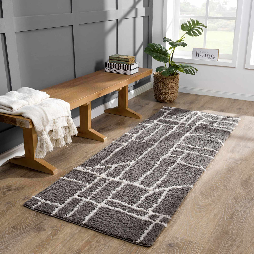 Hauteloom Andia HMSGANDIAA3 Gray Machine Made Polyester Rug