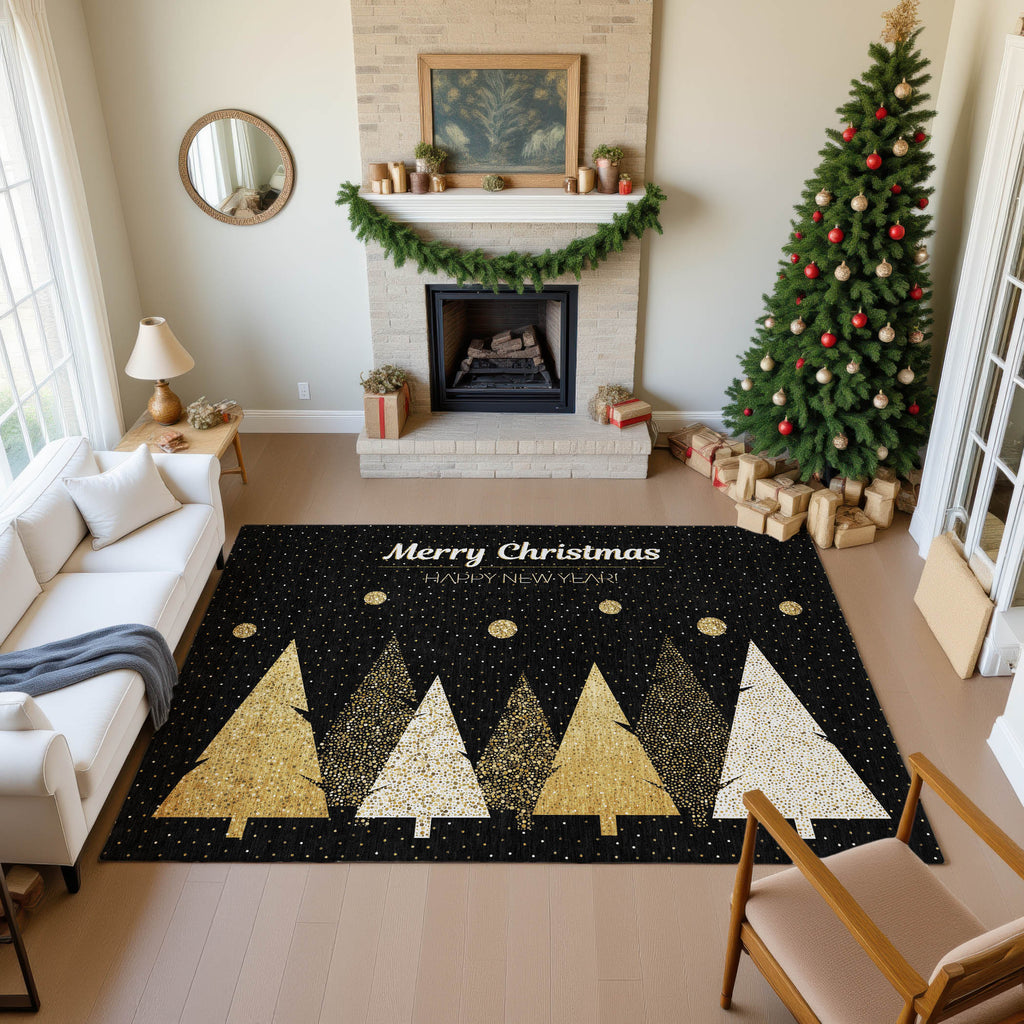 dalyn merry bright my11 black rug