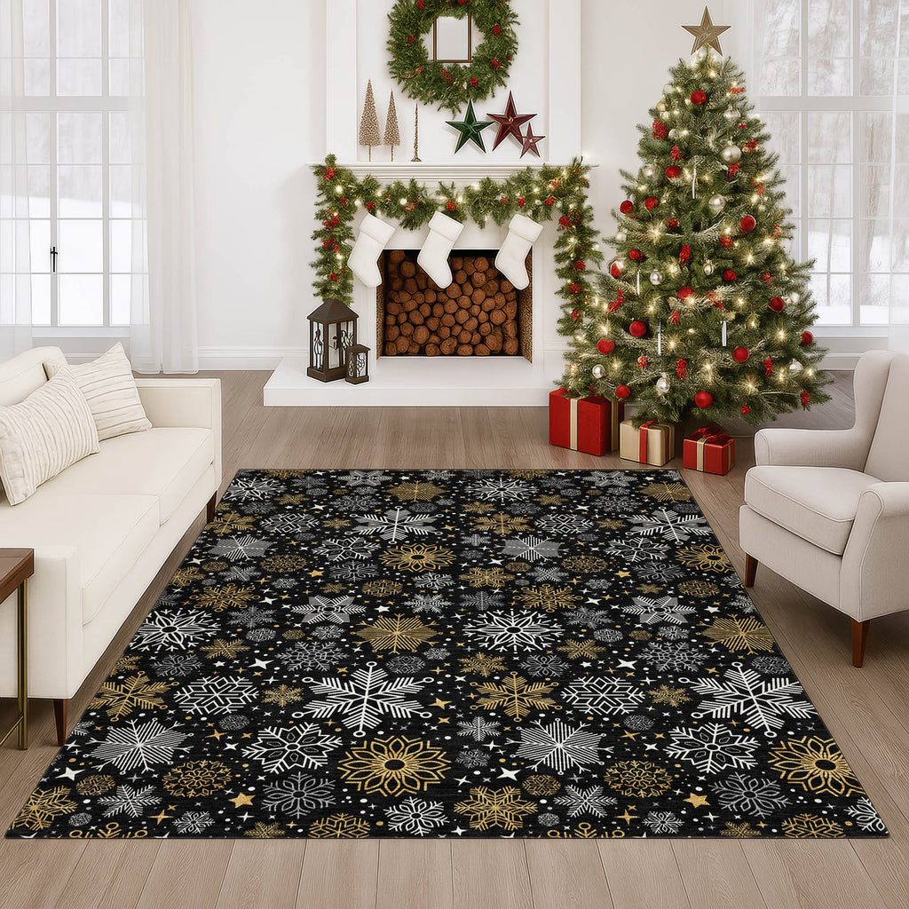dalyn merry bright my25 black rug