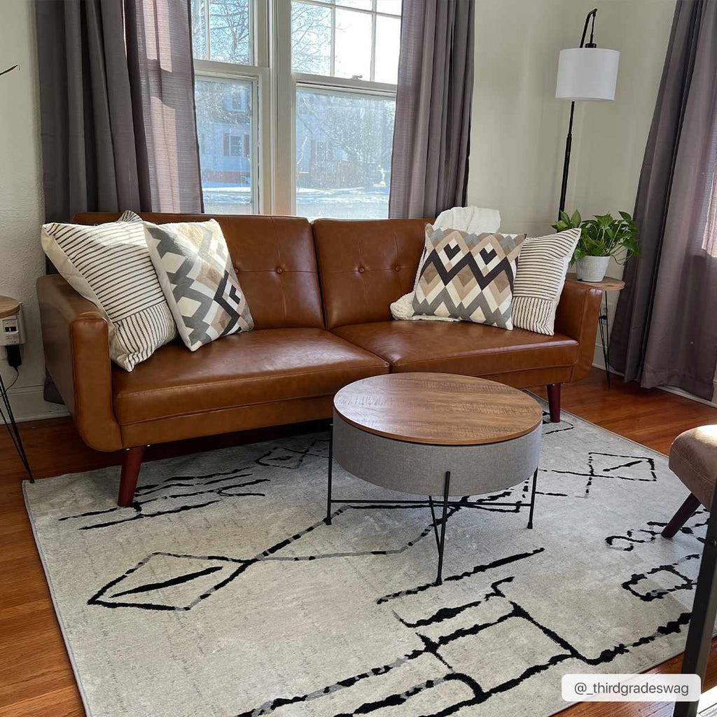 Hauteloom Maguyam MAGU Black Machine Made Polyester Rug