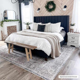 Hauteloom Mignon MIG Charcoal Machine Made Chenille-Polyester Rug