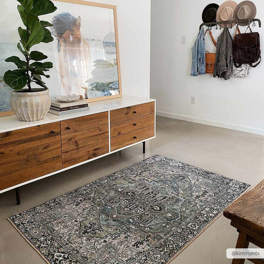 Hauteloom Matangad MTN Charcoal Machine Made Polyester Rug