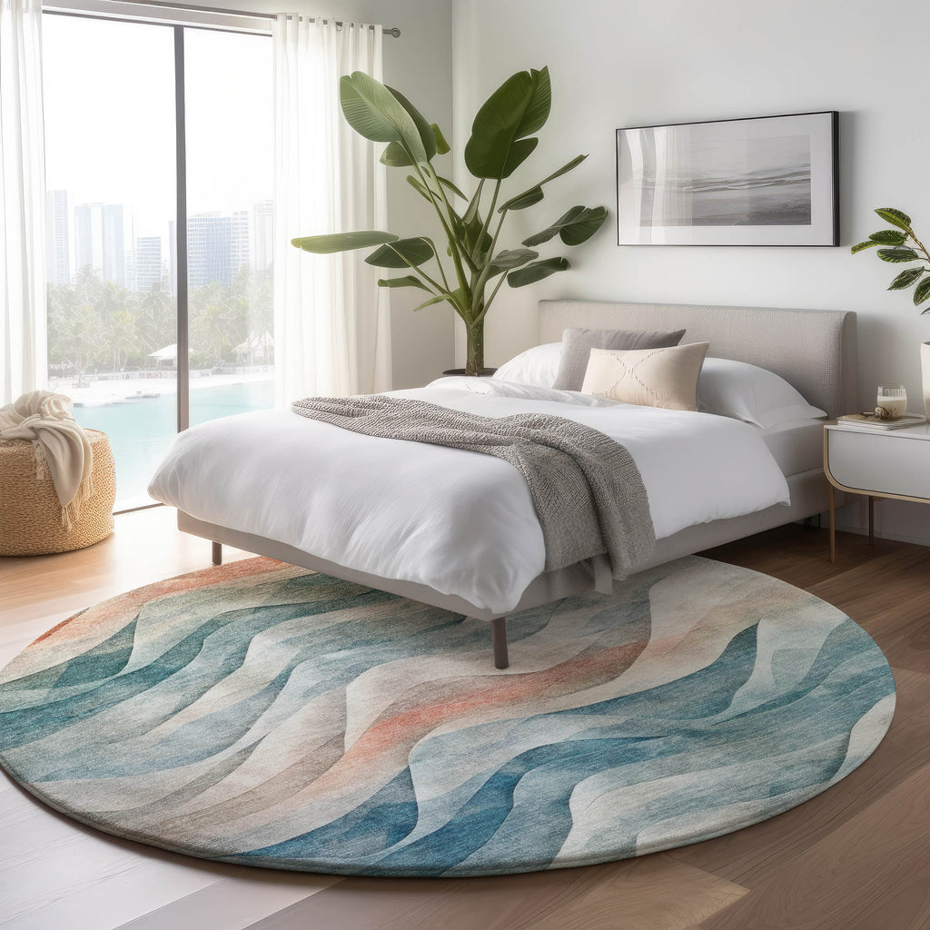 dalyn pacifica pa3 teal rug