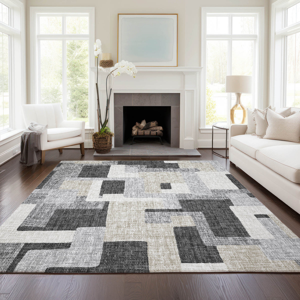 dalyn portico po3 gray rug