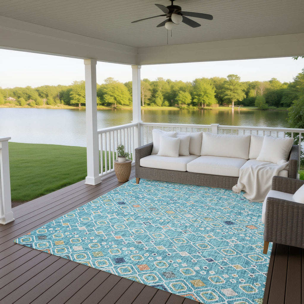 dalyn portico po4 teal rug
