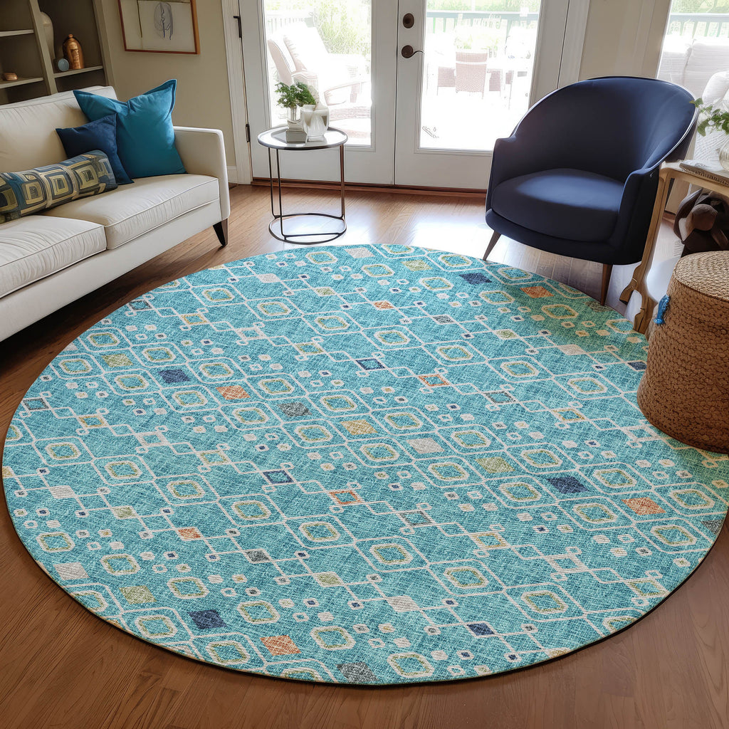 dalyn portico po4 teal rug