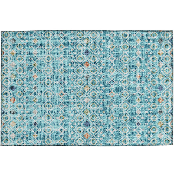 dalyn portico po4 teal rug