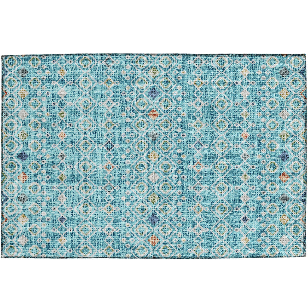 dalyn portico po4 teal rug