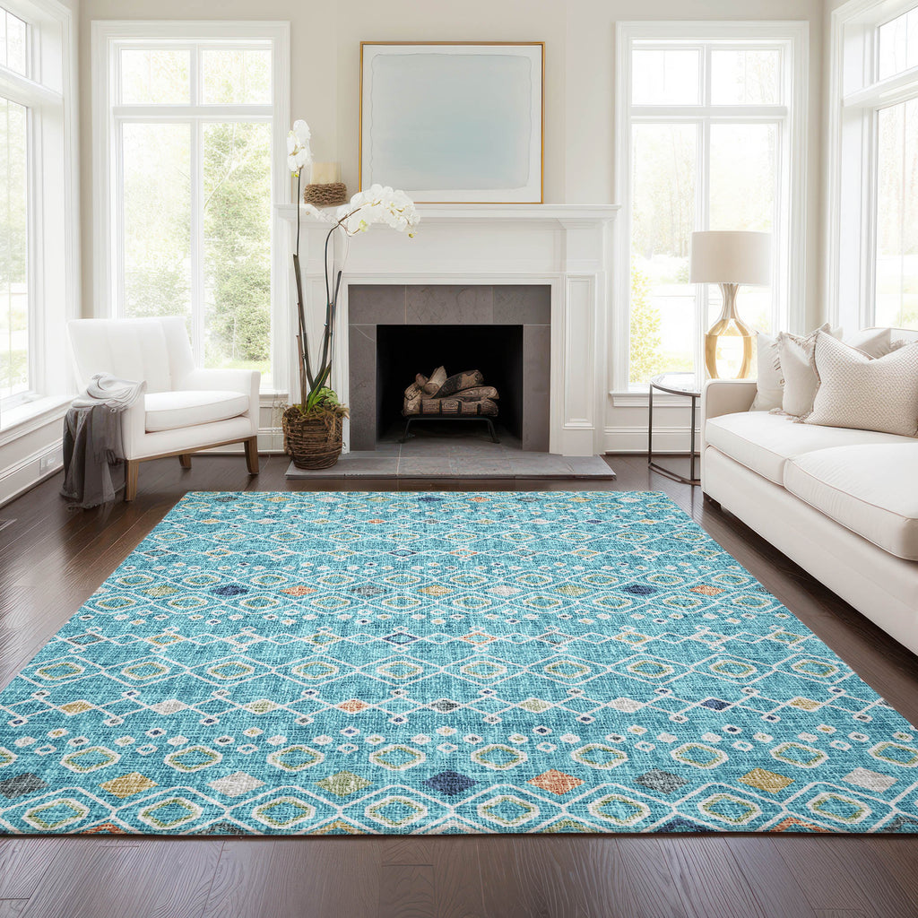 dalyn portico po4 teal rug