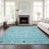 dalyn portico po4 teal rug