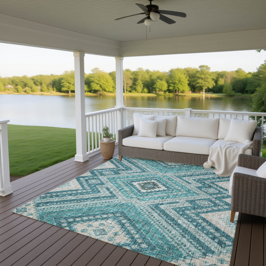 dalyn portico po5 teal rug
