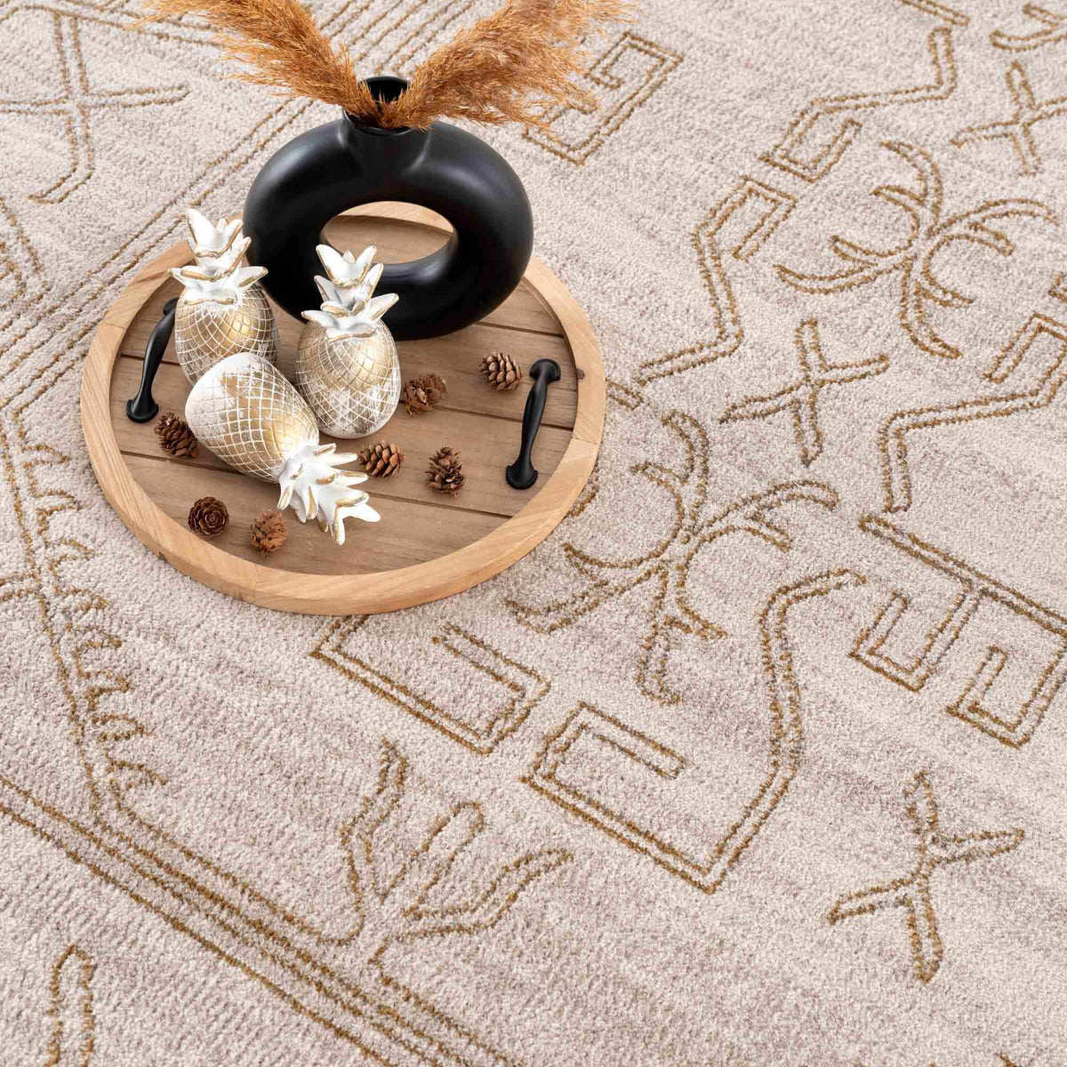 Hauteloom Limited Edition HPTKDIVYAA2 Cream Machine Made Polypropylene Rug