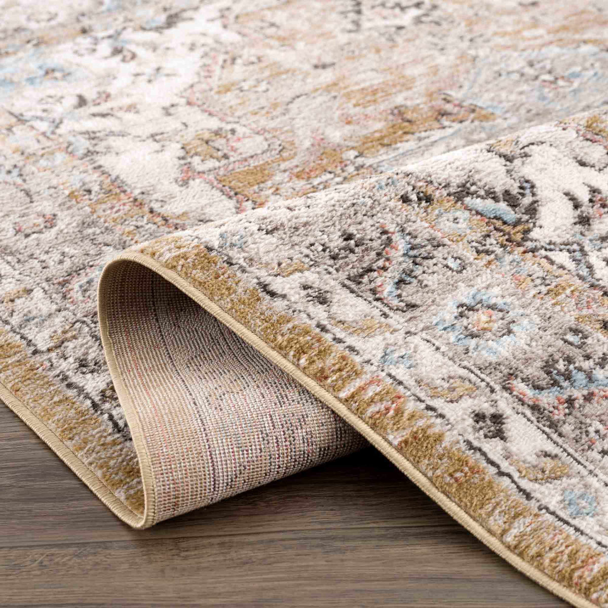 Hauteloom Albie HPTKALBIEA3 Gold Machine Made Polypropylene Rug