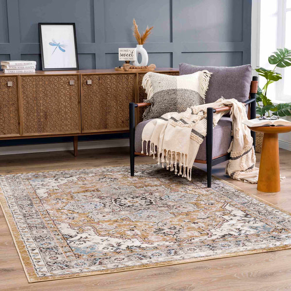 Hauteloom Albie HPTKALBIEA3 Gold Machine Made Polypropylene Rug