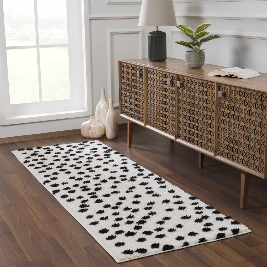 Hauteloom Cansu HRDOCANSAA1 Black Machine Made Polyester Rug