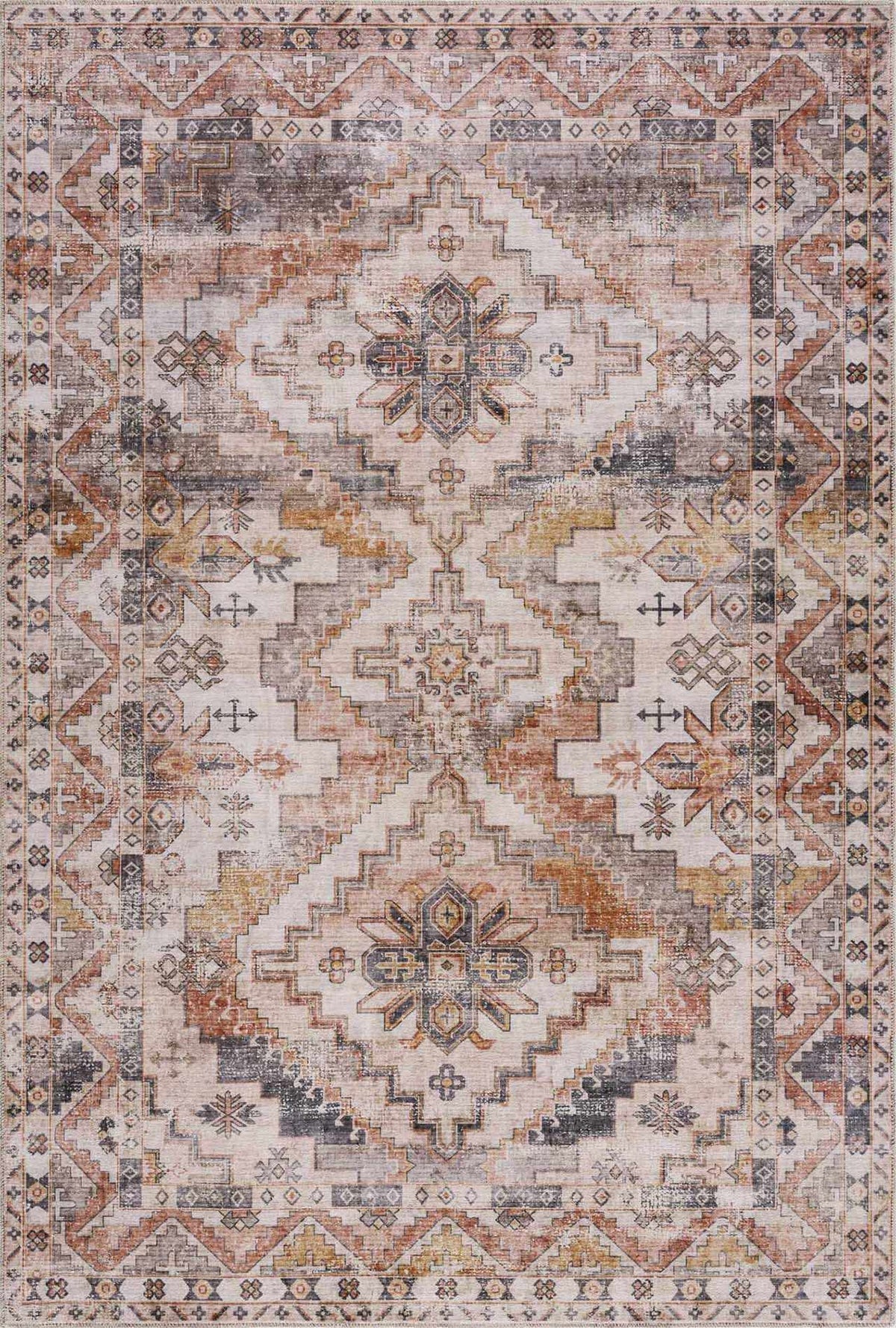 Hauteloom Isugod ISU Beige Machine Made Polyester Rug