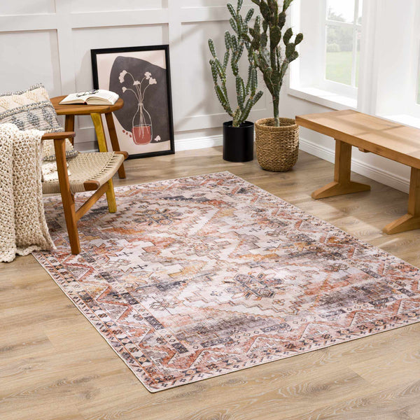 Hauteloom Isugod ISU Beige Machine Made Polyester Rug