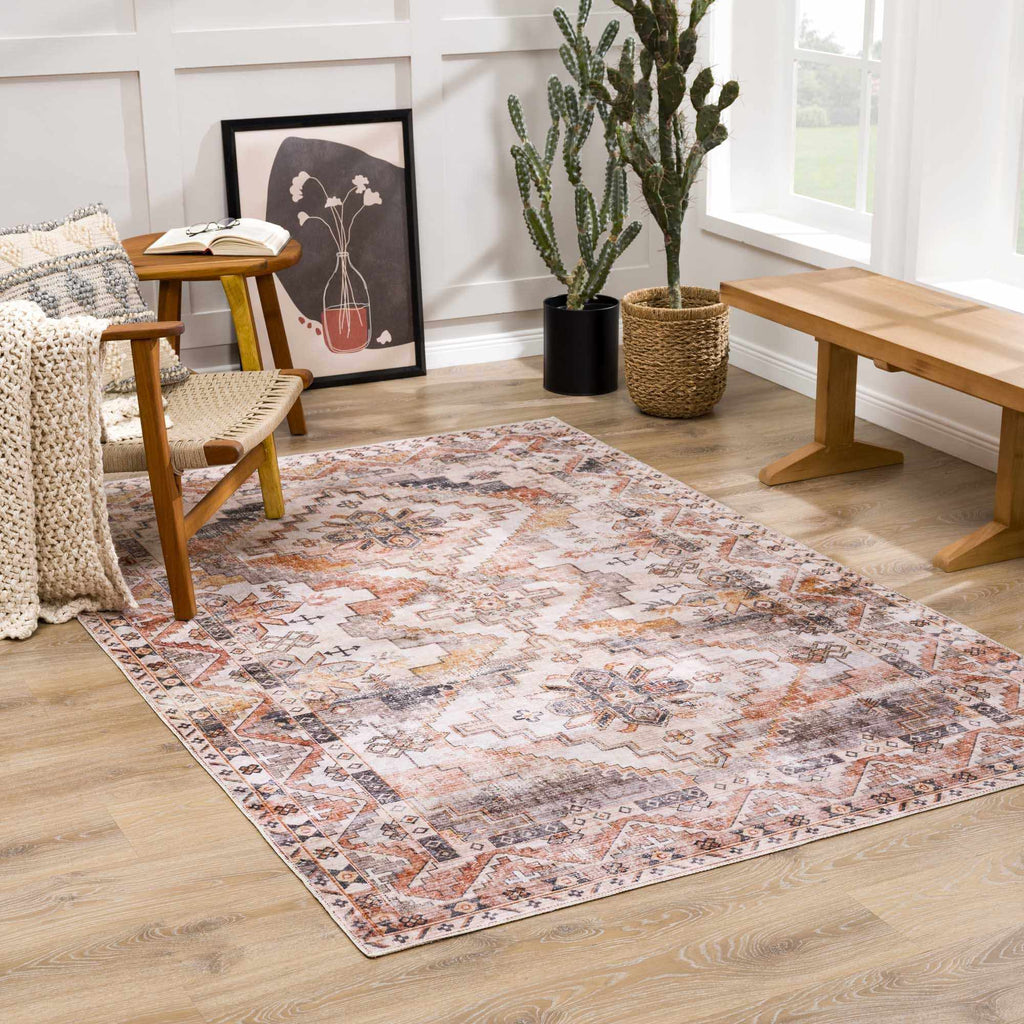 Hauteloom Isugod ISU Beige Machine Made Polyester Rug