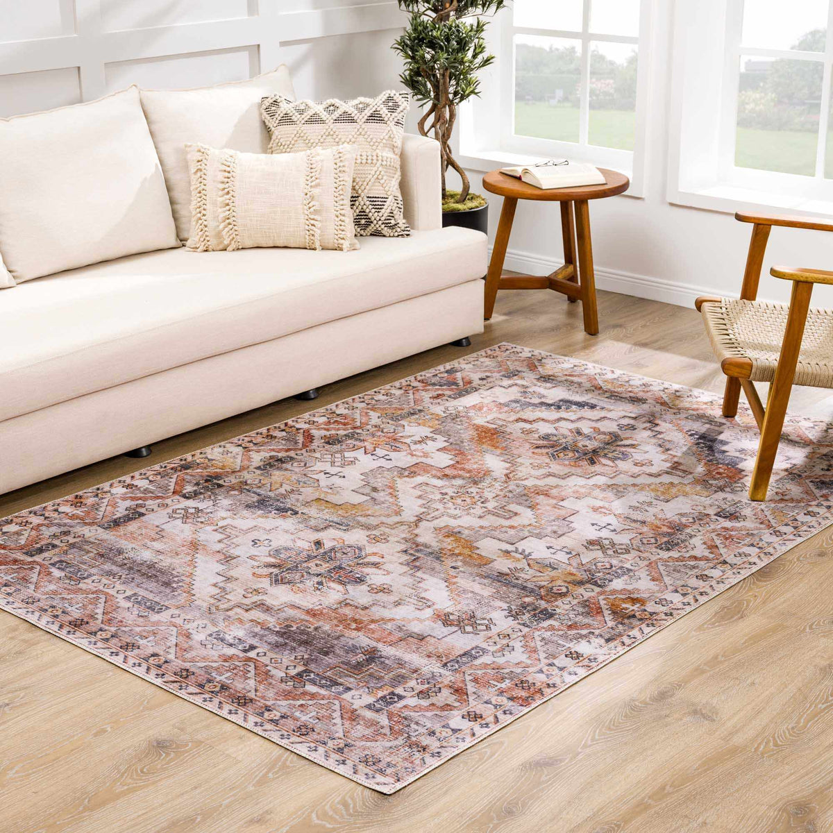 Hauteloom Isugod ISU Beige Machine Made Polyester Rug