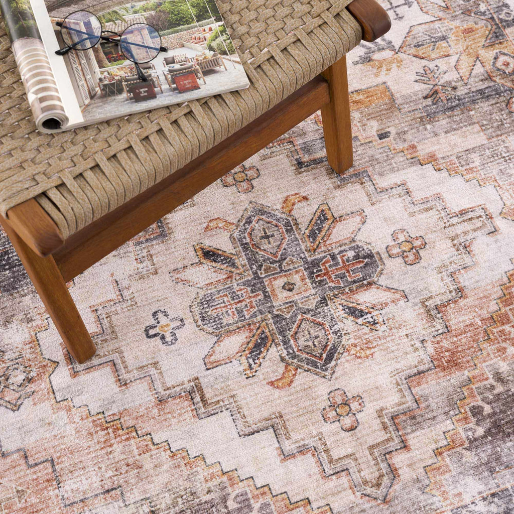 Hauteloom Isugod ISU Beige Machine Made Polyester Rug