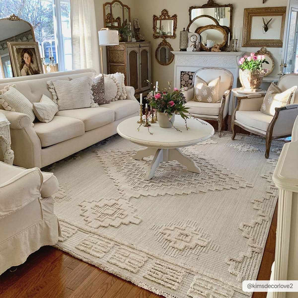 Hauteloom Rosales RSLS Cream Machine Made Polyester Rug