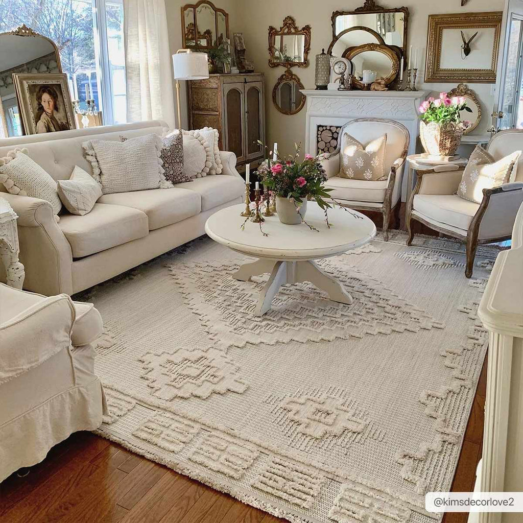 Hauteloom Rosales RSLS Cream Machine Made Polyester Rug