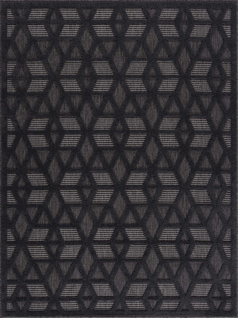 Hauteloom Nuri SSAMNURICA1 Black Machine Made Polypropylene Rug