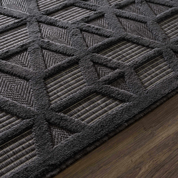Hauteloom Nuri SSAMNURICA1 Black Machine Made Polypropylene Rug