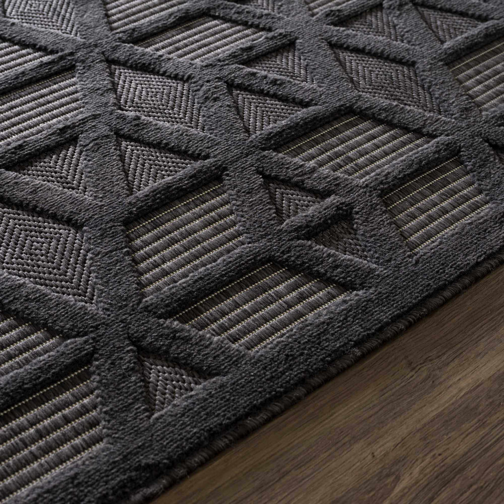 Hauteloom Nuri SSAMNURICA1 Black Machine Made Polypropylene Rug