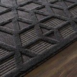 Hauteloom Nuri SSAMNURICA1 Black Machine Made Polypropylene Rug