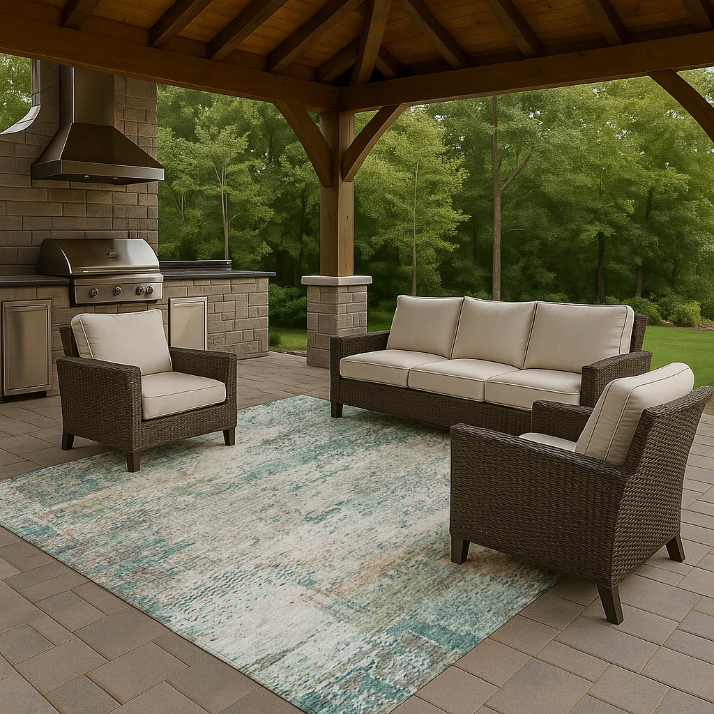 dalyn solace sl5 teal rug