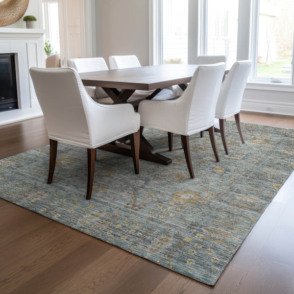 dalyn solace sl9 teal rug