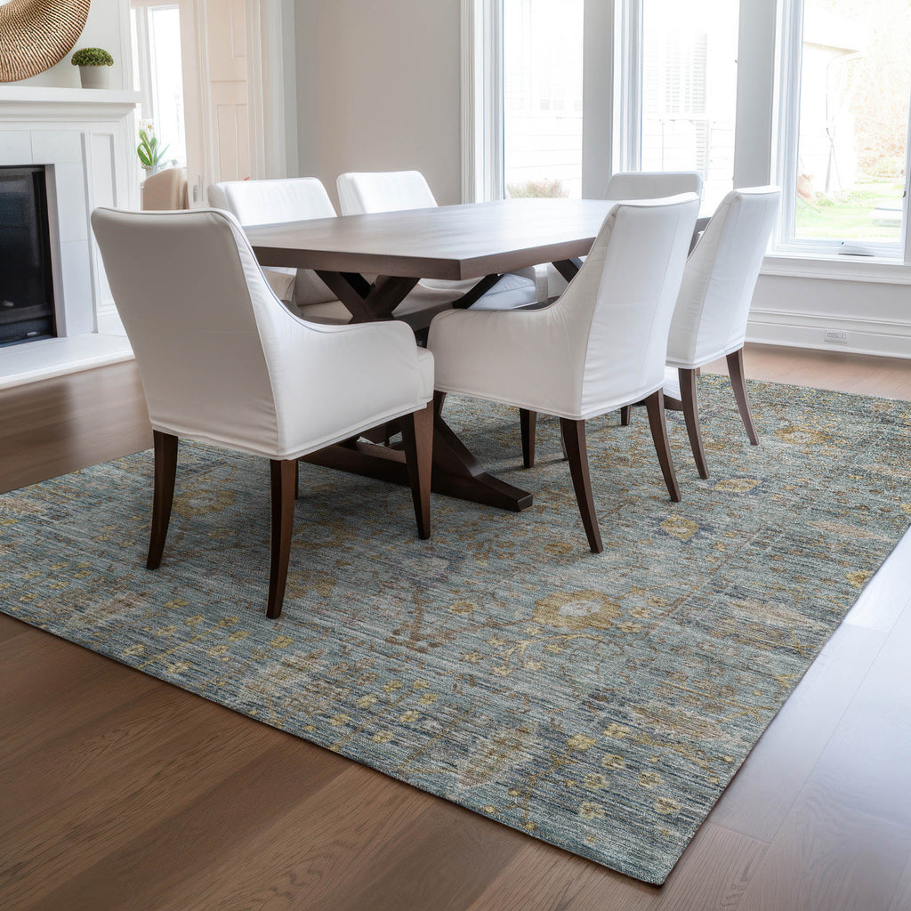 dalyn solace sl9 teal rug