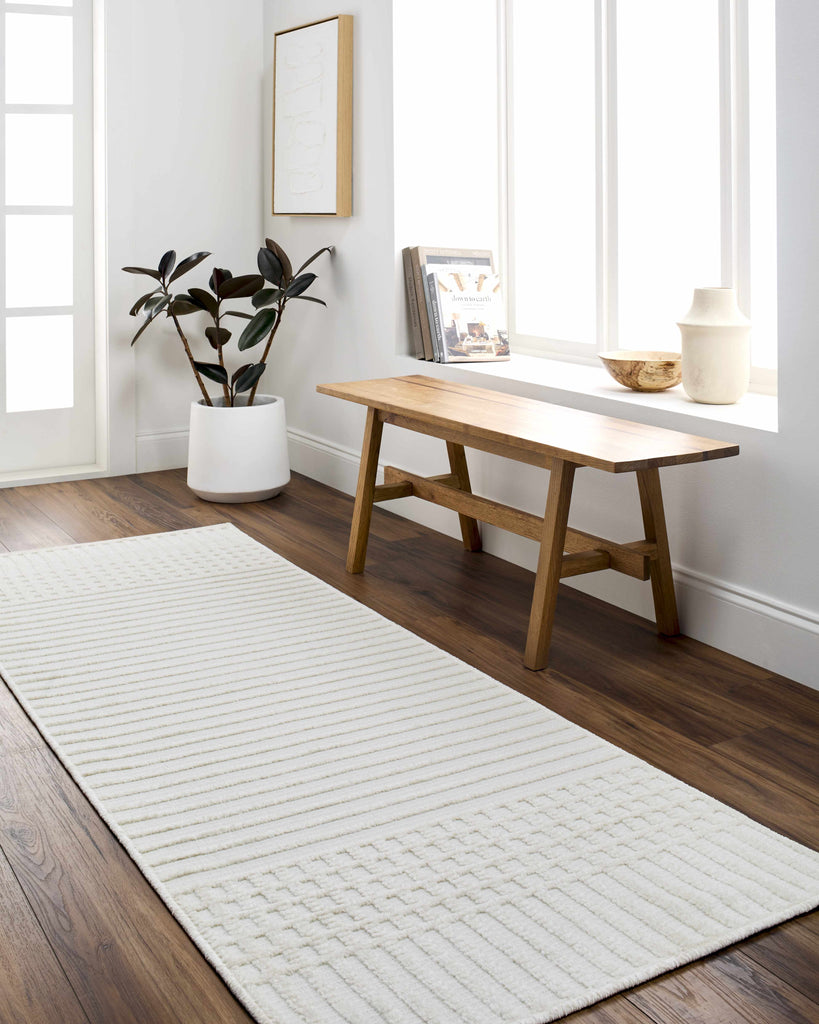 Hauteloom Rhun SLYBRHUN8A1 White Machine Made Polypropylene Rug