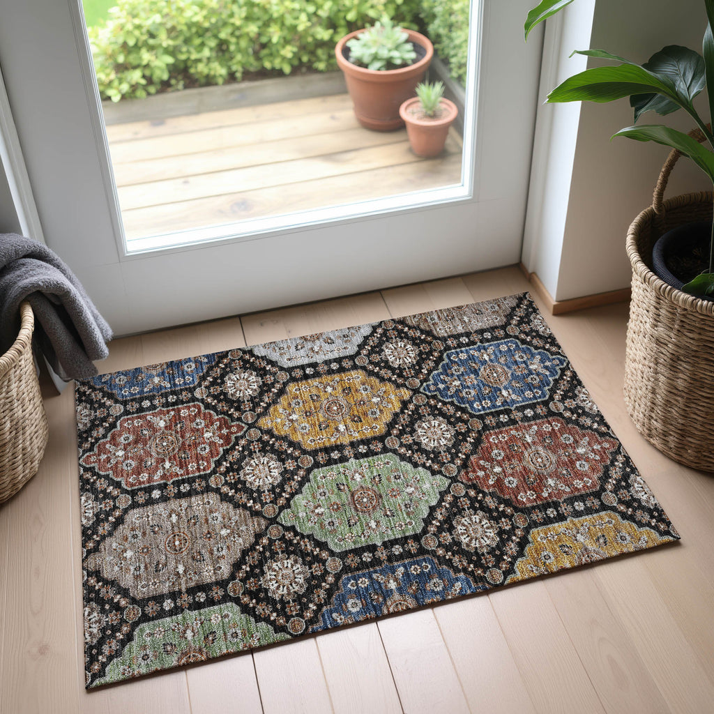 dalyn silk road sr7 black rug