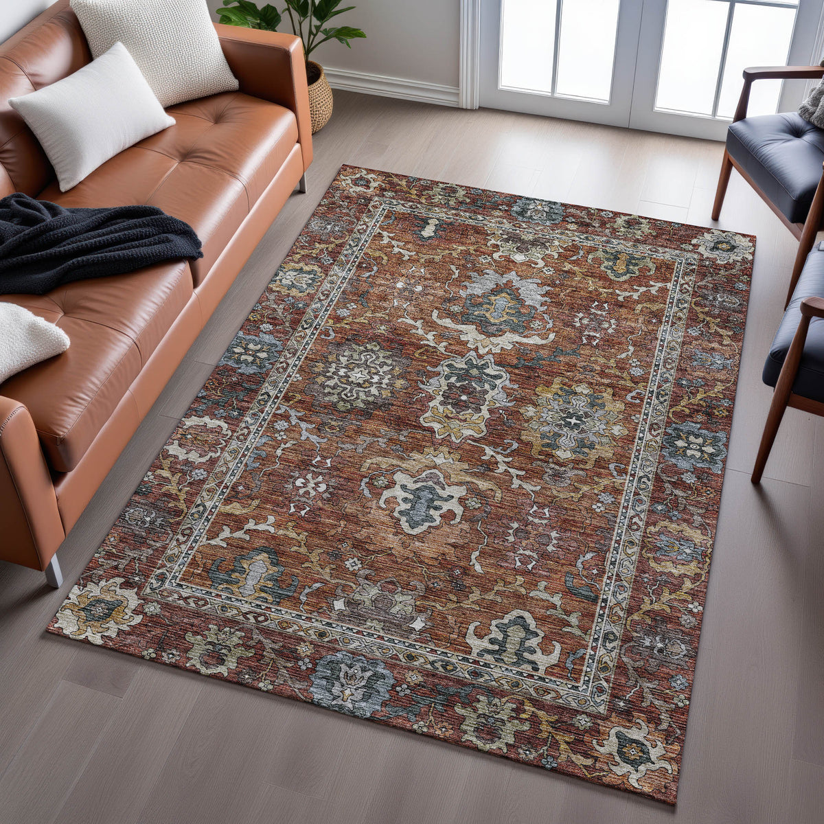 dalyn silk road sr8 paprika rug