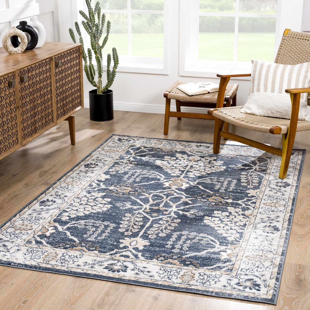 Hauteloom Scalby SCALB Denim Machine Made Polypropylene Rug