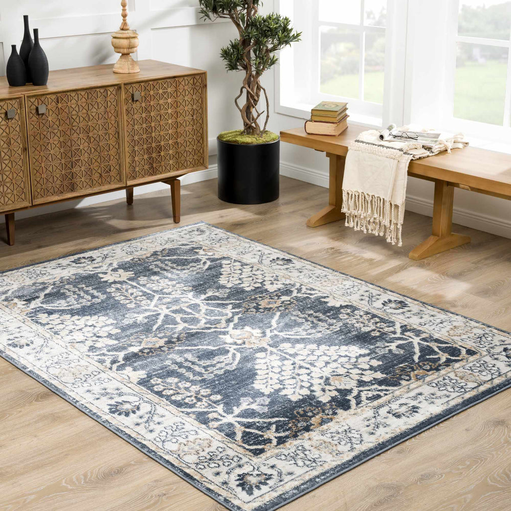 Hauteloom Scalby SCALB Denim Machine Made Polypropylene Rug