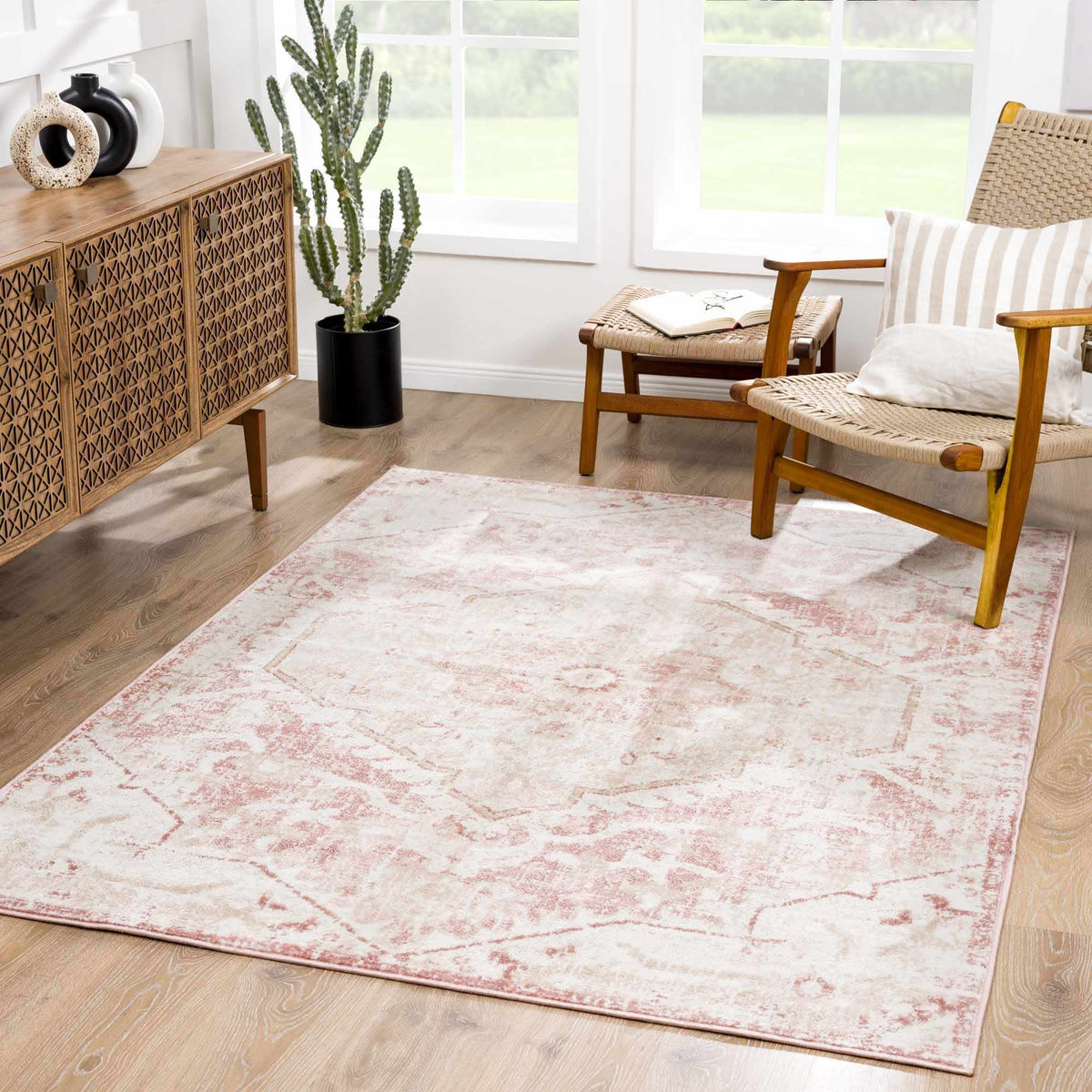 Hauteloom Leonora LNREL Cream Machine Made Polypropylene Rug