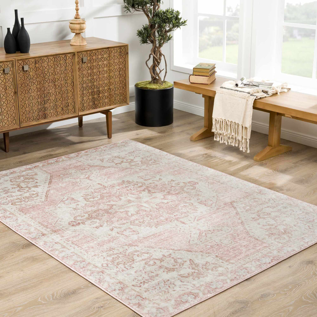 Hauteloom Snead SNEAD Pale Pink Machine Made Polypropylene Rug