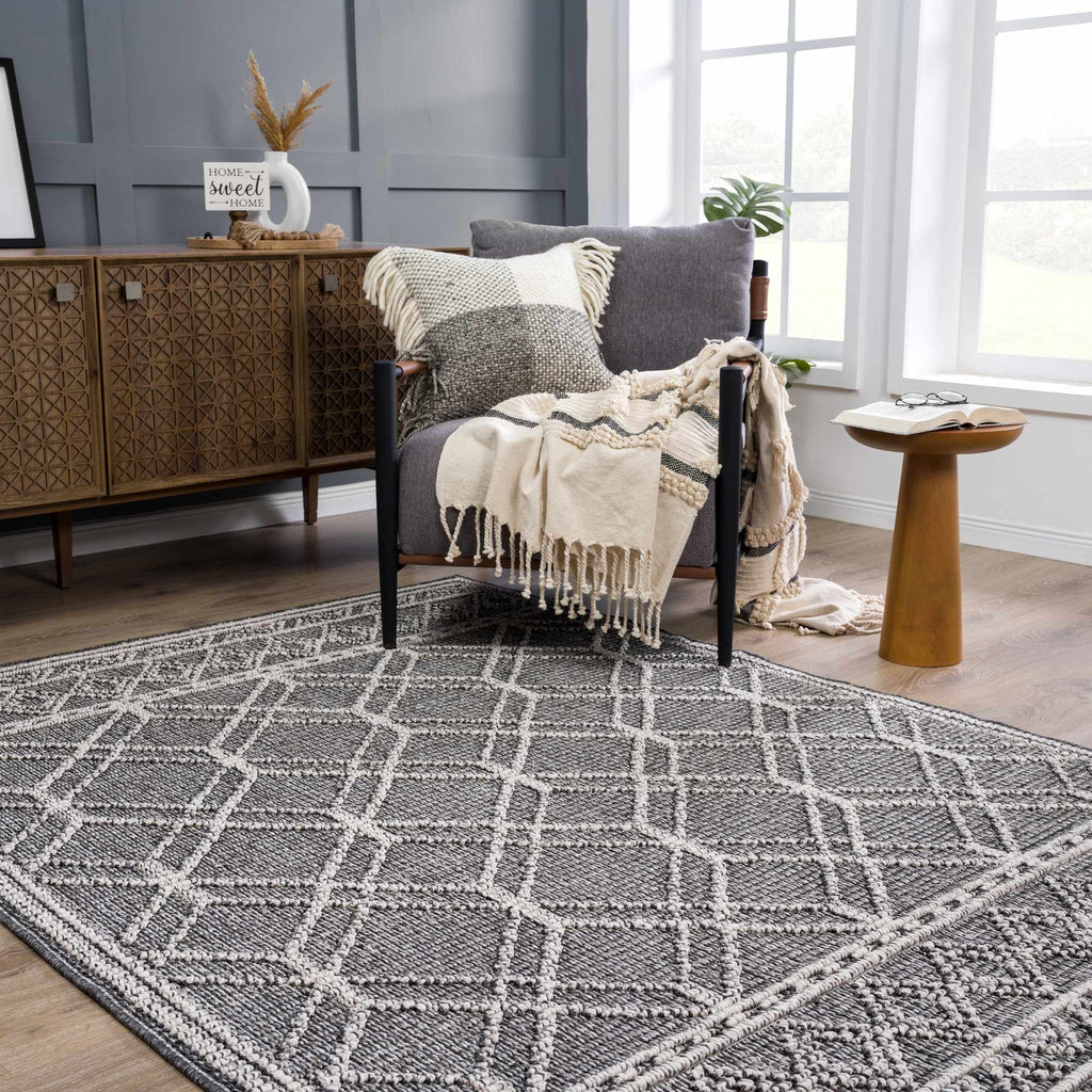 Hauteloom Limited Edition HSSODIAH8A1 Black Machine Made Polypropylene Rug