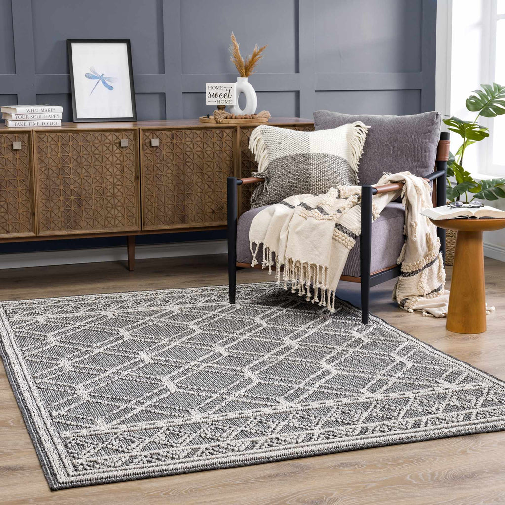 Hauteloom Limited Edition HSSODIAH8A1 Black Machine Made Polypropylene Rug
