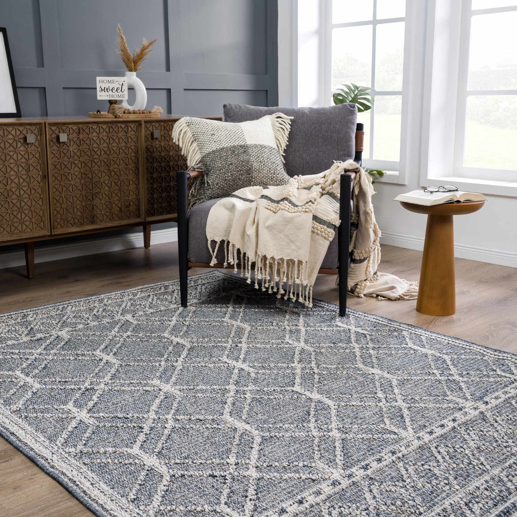 Hauteloom Limited Edition HSSODIAH8A3 Slate Blue Machine Made Polypropylene Rug