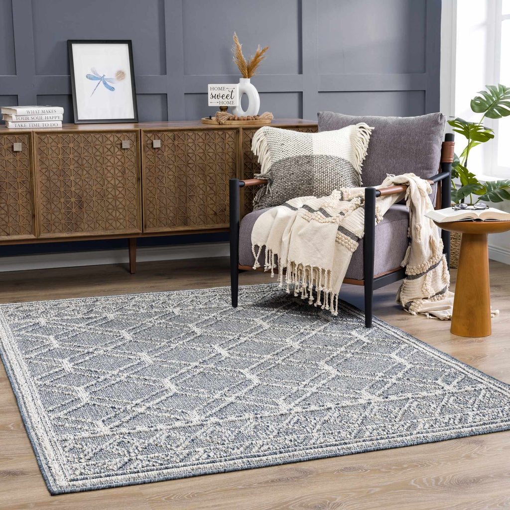 Hauteloom Limited Edition HSSODIAH8A3 Slate Blue Machine Made Polypropylene Rug