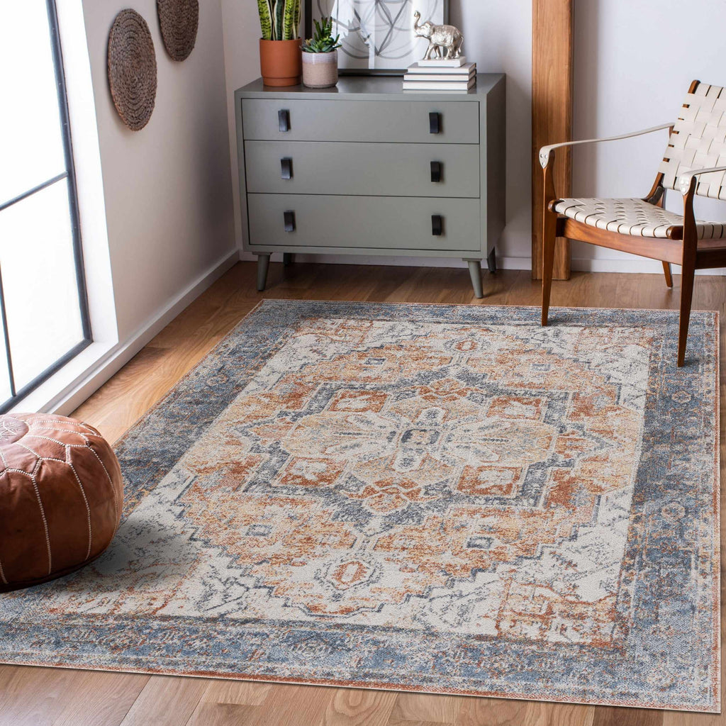 Hauteloom Hera HMABHERAR90 Blue Machine Made Polyester Rug