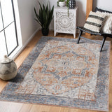 Hauteloom Hera HMABHERAR90 Blue Machine Made Polyester Rug