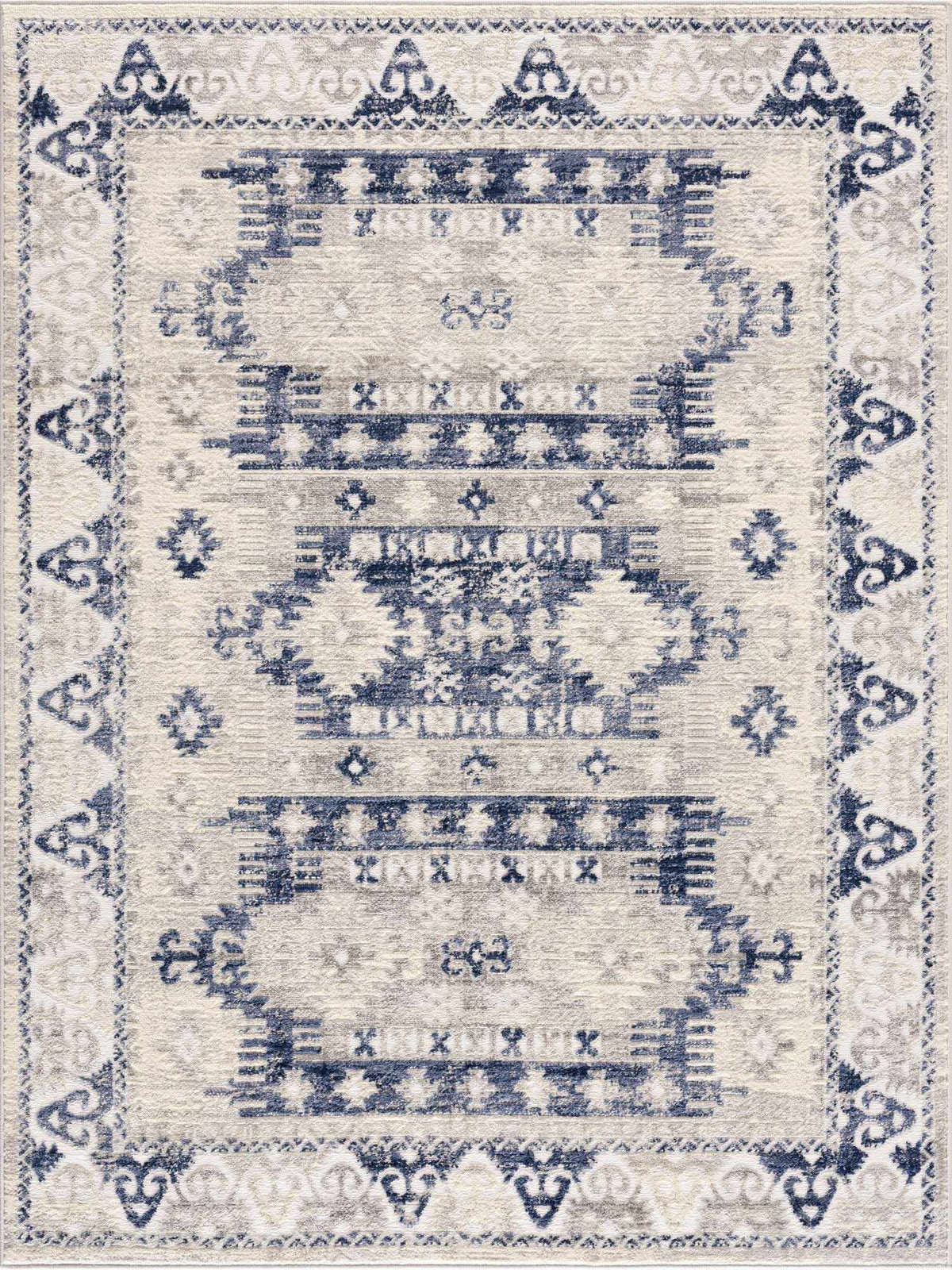 Hauteloom Bindi HJPTBINDIA2 Navy Machine Made Polypropylene Rug